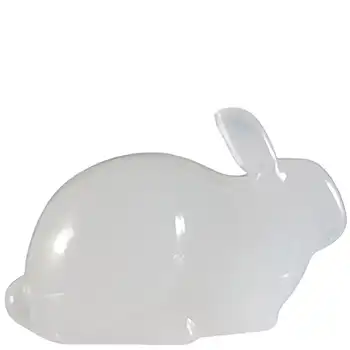 (image for) MARKED Hadeland Scandinavian Opaline White Glass Rabbit Sculpture