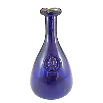 (image for) Holmegaard Blue Glass Viking Carafe by Ole Winther c 1955