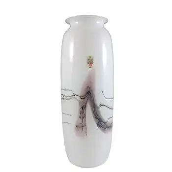 (image for) Holmegaard 'Sakura' White Glass 10" Vase by Michael Bang