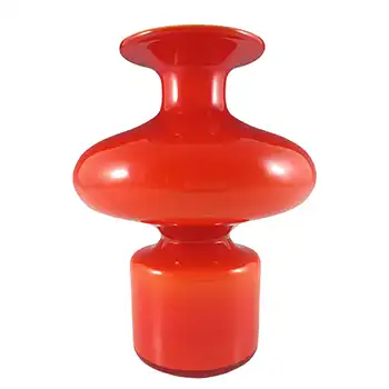 (image for) Holmegaard Carnaby Red Opal Cased Glass Hooped Vase by Per Lutken