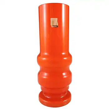 (image for) De Rupel Belgian Orange Cased Glass Hooped Vase by Felix Van Ransbeeck
