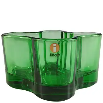 (image for) LABELLED Iittala Alvar Aalto Green Glass Bowl / Candle Votive