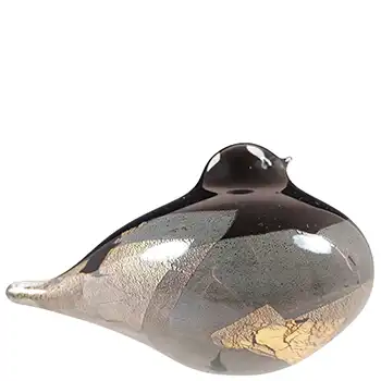 Isle of Wight Studio 'Azurene Black' Glass 'Maximals' Dove Bird (image for) Isle of Wight Studio 'Azurene Black' Glass 'Maximals' Dove Bird