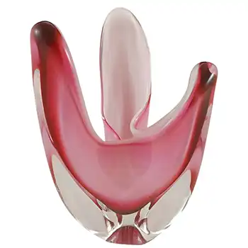 (image for) Iwatsu Hineri Japanese Pink Cased Glass Vintage Vase