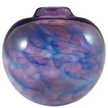 Isle of Wight Studio / Kerry 'Heather' Purple & Blue Glass Globe Vase (image for) Isle of Wight Studio / Kerry 'Heather' Purple & Blue Glass Globe Vase