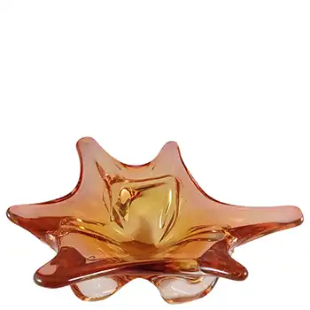 (image for) Vetreria Artistica Colonna Murano Pink & Amber Glass Lobed Bowl
