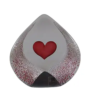 (image for) SIGNED Mats Jonasson #3773 Swedish Glass Heart Sculpture