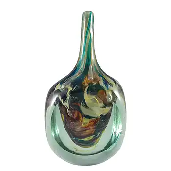 (image for) ARTIST SIGNED Mdina 'Tiger' Eric Dobson 1976 Glass Cube Vase