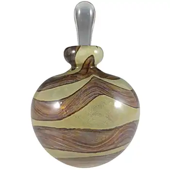 (image for) SIGNED Mdina 'Earthtones' Maltese Brown & Sandy Glass Perfume Bottle