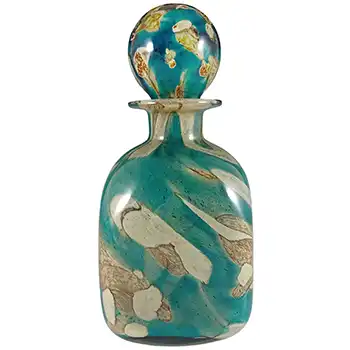 (image for) SIGNED Mdina 'Tiger' Maltese Marbled Glass Decorative Bottle