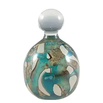 (image for) SIGNED Mdina 'Tiger' Maltese Blue & Brown Glass Paperweight