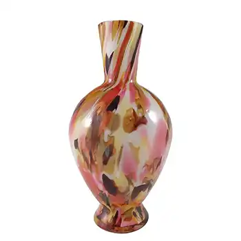 (image for) Czech / Bohemian Vintage Multicoloured Spatter Glass Vase