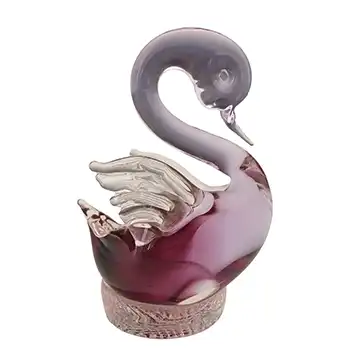 (image for) Murano Purple & Lilac / Blue Neodymium Glass Swan Figurine