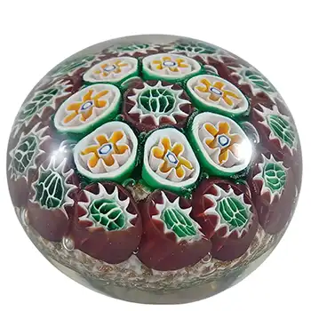 (image for) Fratelli Toso Murano Millefiori & Aventurine Glass Paperweight
