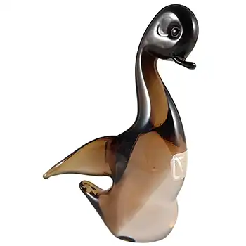 (image for) LABELLED V. Nason & Co Murano Amber Glass Duck Sculpture
