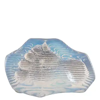 (image for) Unusual Opalescent Art Glass Footprint Bowl / Ashtray