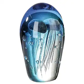Gilde Handwerk Chinese Murano Style Glass Jellyfish Paperweight Sculpture (image for) Gilde Handwerk Chinese Murano Style Glass Jellyfish Paperweight Sculpture