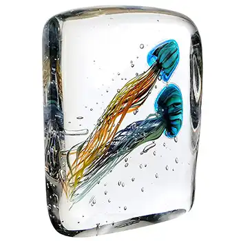 Gilde Handwerk Chinese Murano Style Glass Jellyfish Paperweight Sculpture (image for) Gilde Handwerk Chinese Murano Style Glass Jellyfish Paperweight Sculpture