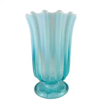 (image for) Davidson Blue Pearline Victorian Glass 'Brideshead' Vase