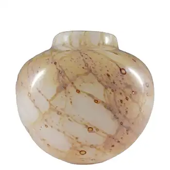 (image for) Phoenician Maltese Vintage Sandy Brown Glass Vase - Signed