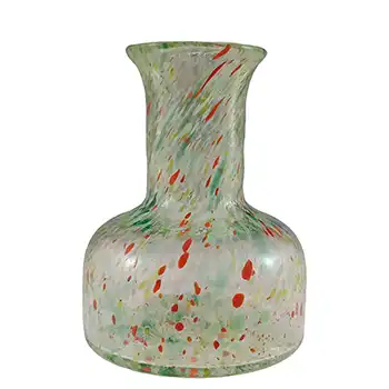 (image for) LABELLED Pukeberg Swedish Vintage Green Speckled Glass Vase