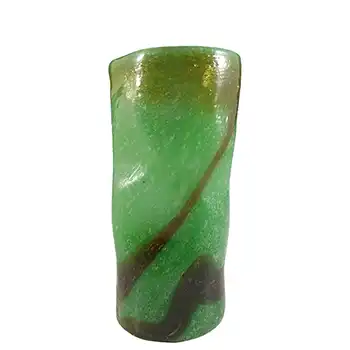 (image for) Murano Style Pulegoso Green Glass Vintage Tumbler Vase, Mexican?