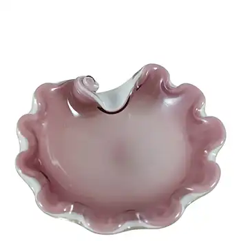 (image for) Murano Venetian Purple & White Cased Glass Ashtray Bowl