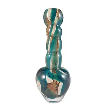 (image for) Mdina 'Tiger' Blue & Brown Glass Paperweight Sculpture