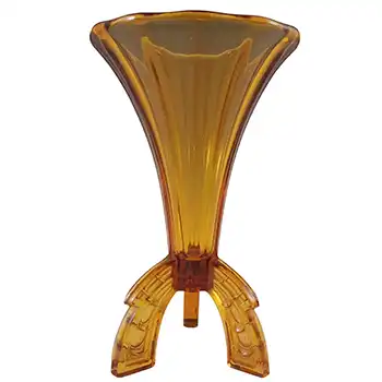 (image for) Art Deco Czech / Bohemian Vintage Amber Glass Rocket Vase