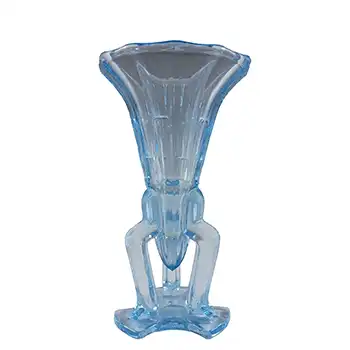 (image for) Art Deco Czech 1930's Vintage Blue Glass Rocket Vase