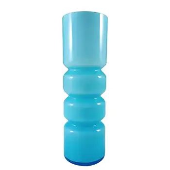 (image for) Ryd Scandinavian / Swedish Blue Cased Glass Hooped Vase