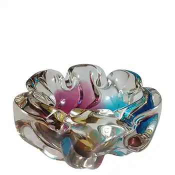 (image for) Sanyu Japanese Vintage Rainbow Glass "Fantasy" Bowl