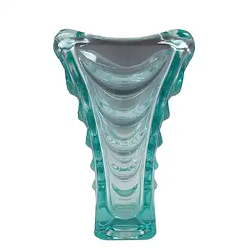 (image for) Heřmanova / Sklo Union #20036 Turquoise Glass Vase by Václav Hanuš