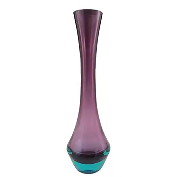 (image for) Murano Sommerso Purple & Blue Glass Stem Vase - Uranium or Manganese