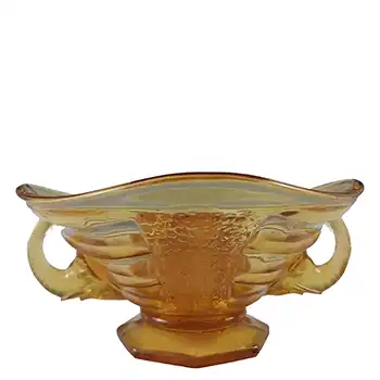 (image for) Sowerby #2614 Art Deco 1930's Amber Glass Elephant Bowl