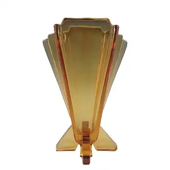 (image for) Stölzle #19249 Czech Art Deco Vintage Amber Glass Vase