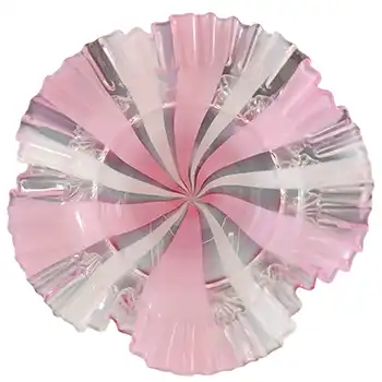 (image for) Victorian Antique Pink & White Candy Stripe Glass Preserves Bowl