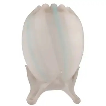 (image for) Victorian Antique Blue & White Candy Stripe Satin Glass Vase