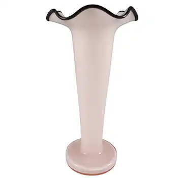 (image for) Franz Welz Czech Art Deco Vintage Pink & Black Tango Glass Vase