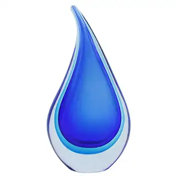 Chinese Murano Style Blue & Turquoise Sommerso Glass Teardrop Paperweight (image for) Chinese Murano Style Blue & Turquoise Sommerso Glass Teardrop Paperweight