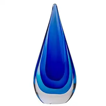 Chinese Murano Style Blue & Turquoise Sommerso Glass Teardrop Paperweight (image for) Chinese Murano Style Blue & Turquoise Sommerso Glass Teardrop Paperweight