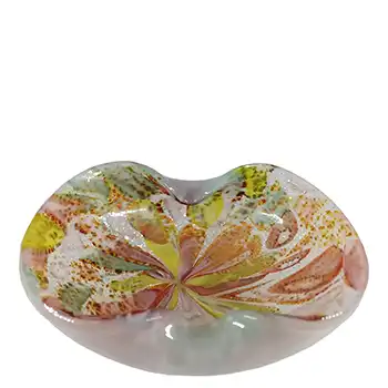 (image for) Murano Tutti Frutti Style Silver Leaf & Opalescent Glass Bowl