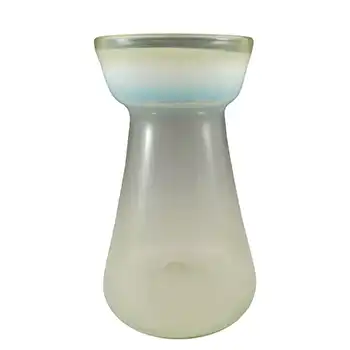 (image for) Victorian 1890's Vaseline Opalescent Yellow Glass Vase