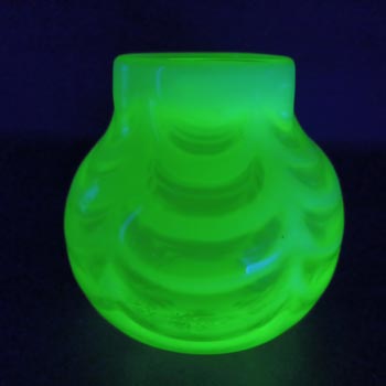 (image for) Victorian Vaseline Uranium Opalescent Glass Posy Vase