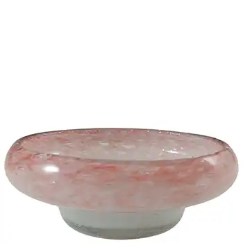 (image for) SIGNED Vasart Pink & Blue Mottled Glass Bowl B008