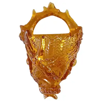 (image for) Victorian Antique Amber Glass 'Driftwood and Shell' Wall Vase