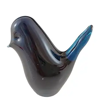 (image for) MARKED Wedgwood Sapphire Blue Glass Bird Sculpture RSW70
