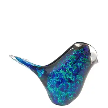 (image for) Wedgwood Speckled Blue & Green Glass Bird Sculpture RSW70