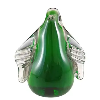 (image for) MARKED Wedgwood Green Glass Penguin Paperweight RSW72
