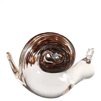 (image for) MARKED Wedgwood Speckled Brown Glass Snail Sculpture RSW268